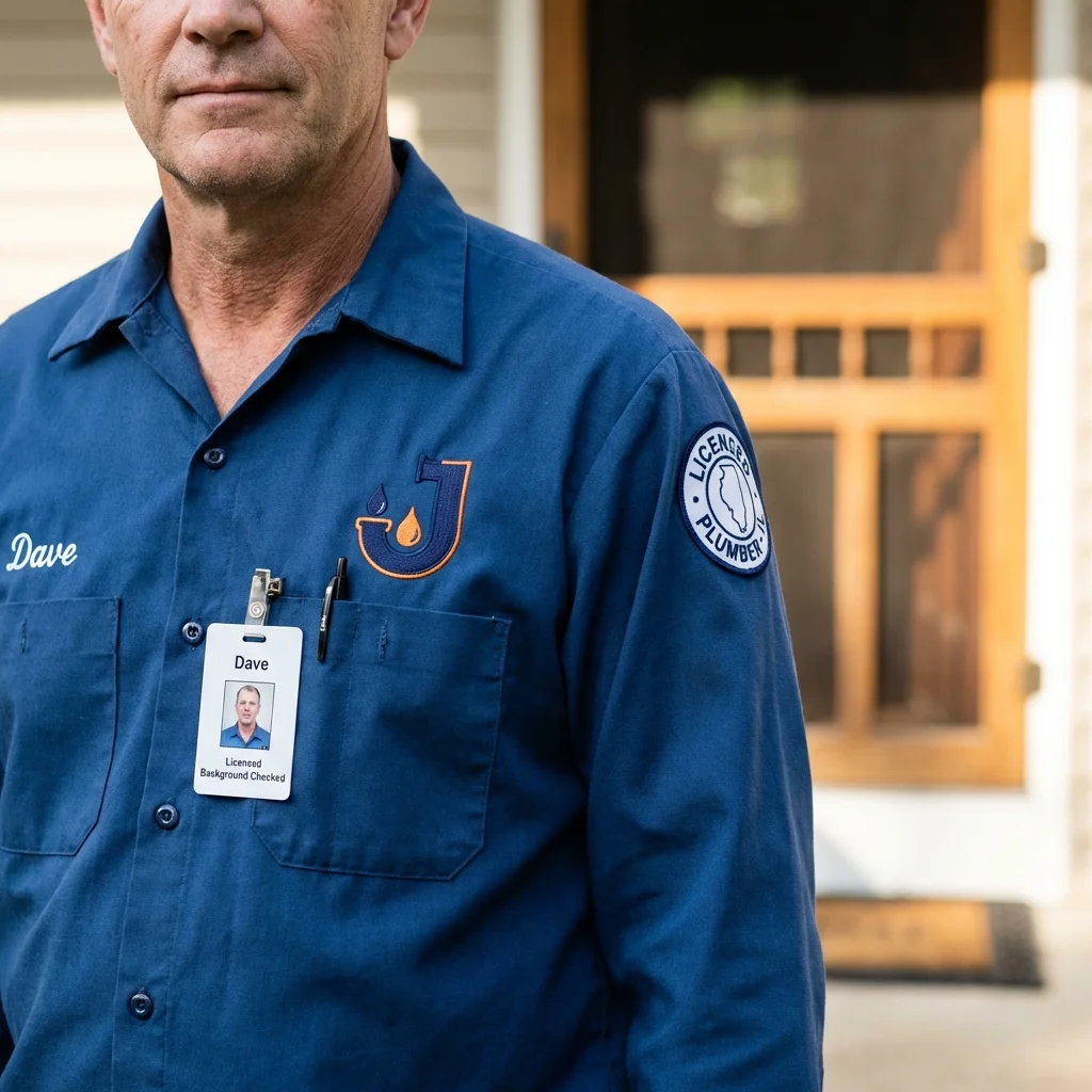 Licensed plumber showing ID badge in Central City, CO